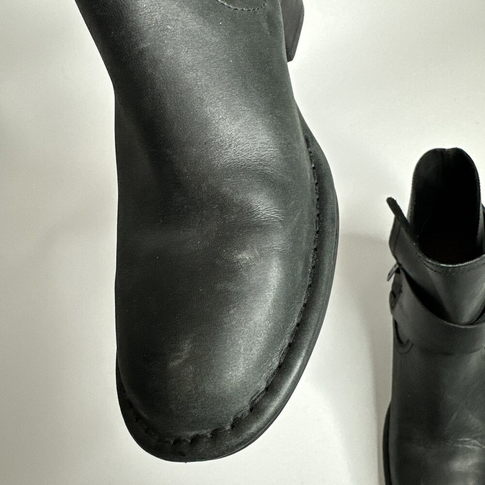 Ugg Elysian Leather Black Ankle Heel Boots Booties Size US 6.5 Womens EUC - Picture 13 of 16